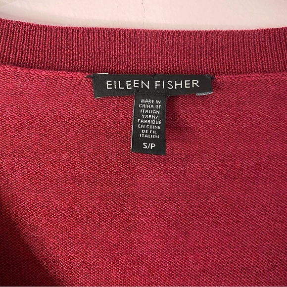 Eileen Fisher 100% Merino Wool Burgundy Red Lightweight Sweater size small - Picture 6 of 7